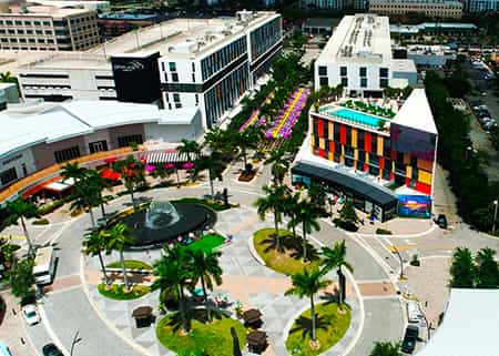 aerial photo of retail commercial real estate development